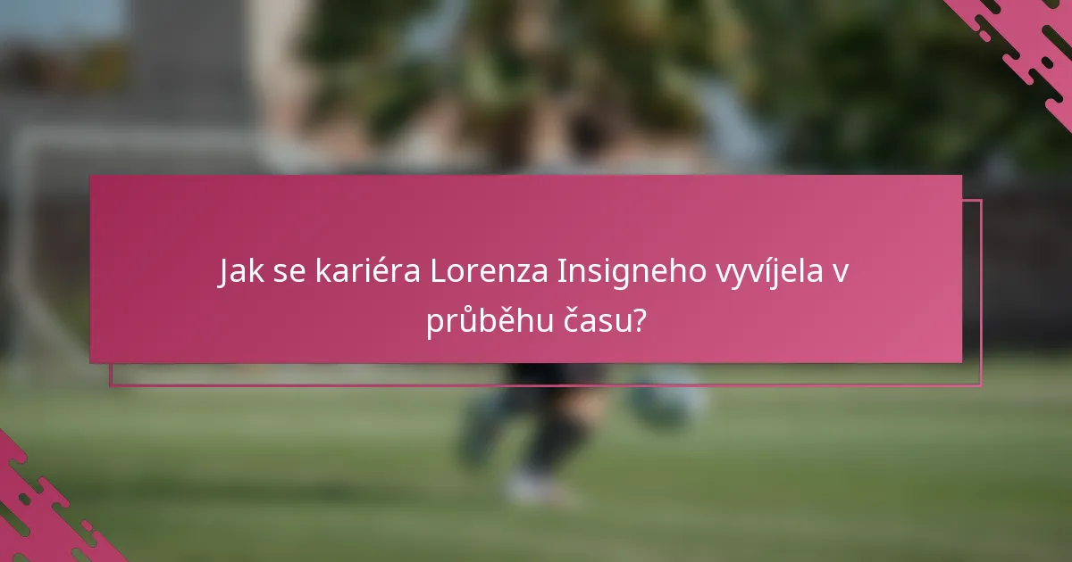 Jak se kariéra Lorenza Insigneho vyvíjela v průběhu času?