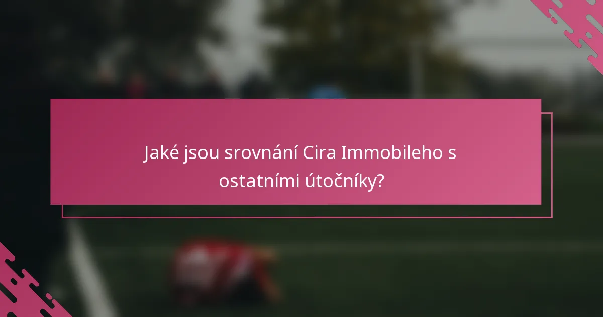 Jaké jsou srovnání Cira Immobileho s ostatními útočníky?